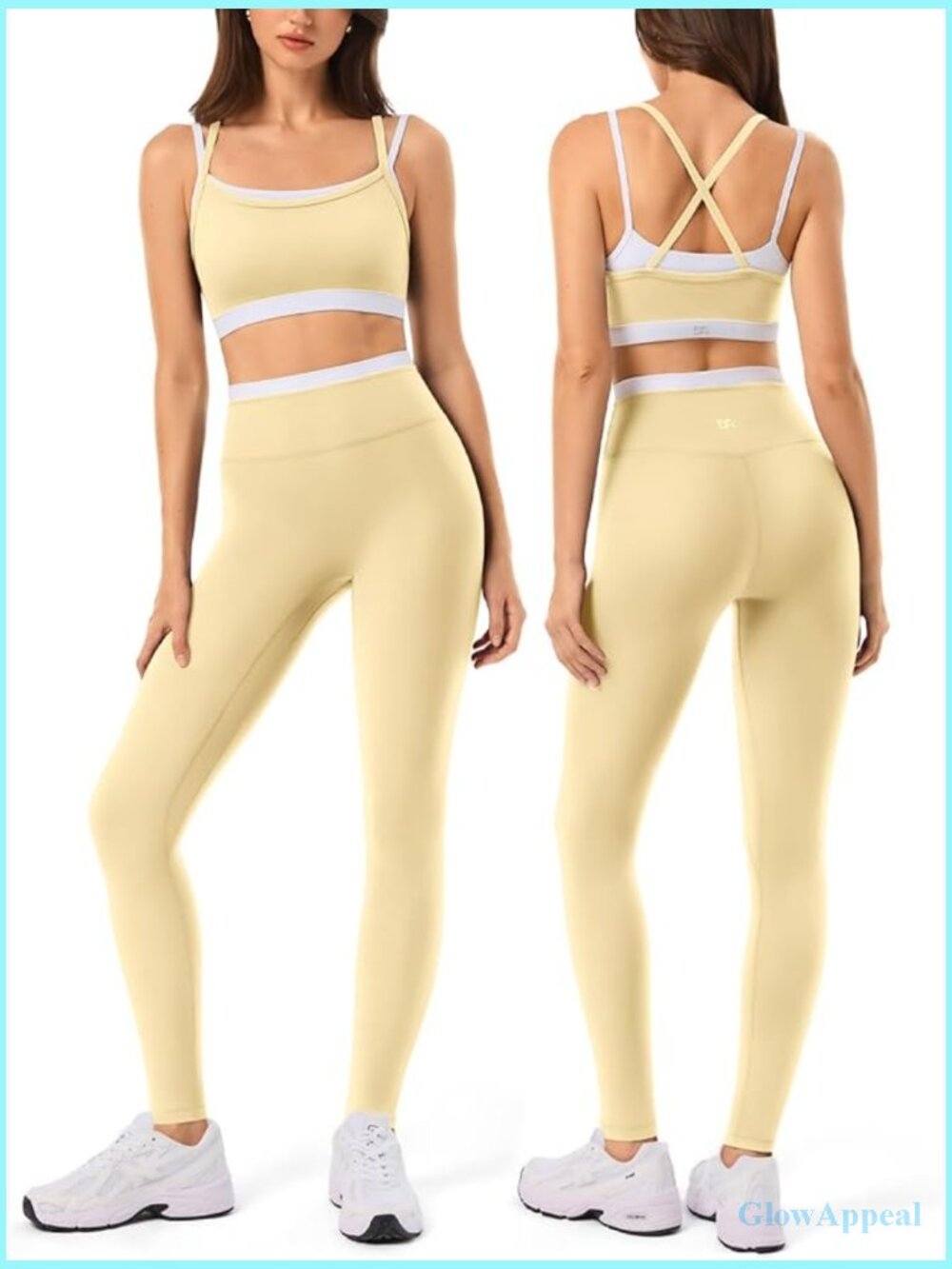 2 Piece Seamless Yoga Set with Padded Sports Bra & High Waisted Leggings